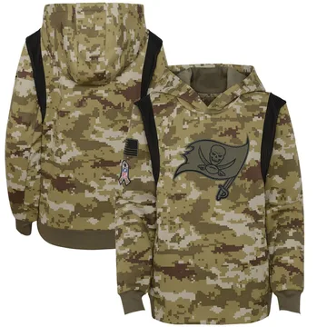 2020 Men's Tampa Bay Buccaneers Olive Salute to Service Sideline Therma Hoodie 2020 Men's Tampa Bay Buccaneers Olive Salute to Service Sideline Therma Hoodie